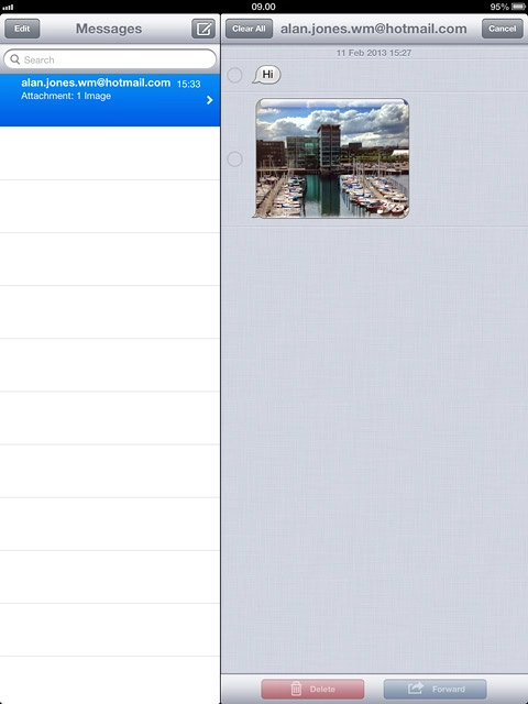 Press the required iMessage to tick it.