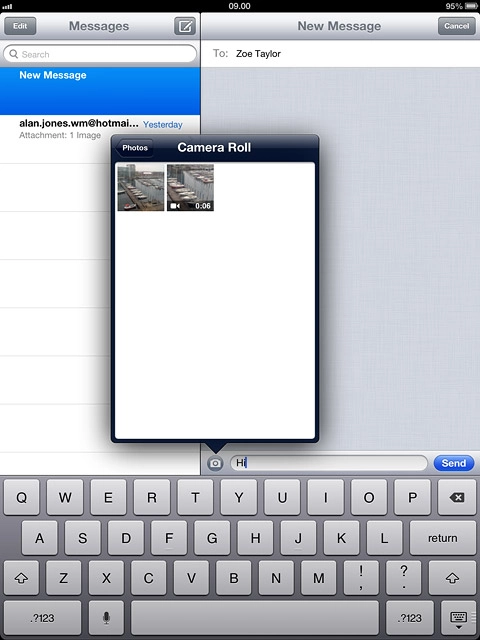 Press the required picture or the required video clip.