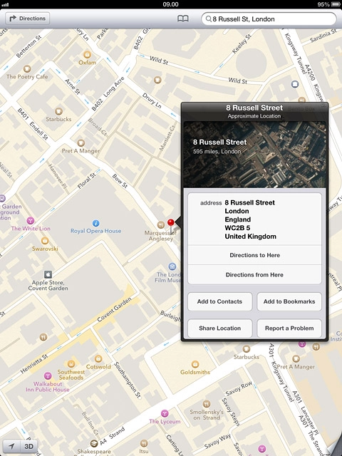 Press the map to return to the map.