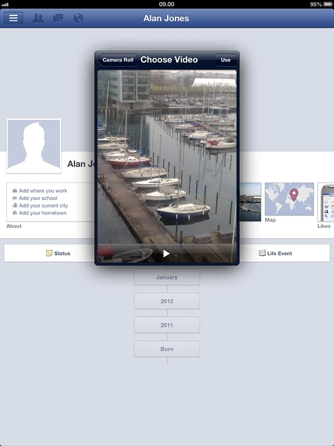 If you select a video clip:Press Use.