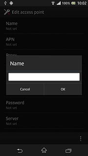 Key in Vodafone Internet and press OK.