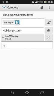 Press the send icon when you've finished your email message.