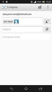 Press Subject and key in a subject for the email message.