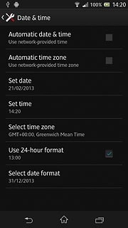 Press Automatic date & time to turn automatic date and time update on or off.