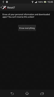 Press Erase everything.Wait a moment while the factory default settings are restored.Follow the instructions on the display to set up your phone and prepare it for use.