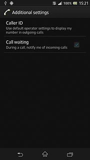 The current settings are displayed.Press Call waiting to turn the function on or off.