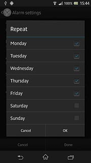 When the box next to a day is ticked (V), the day is selected.