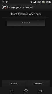 Key in the required phone lock code and press Continue.