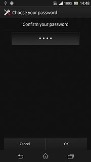 Key in the phone lock code again and press OK.