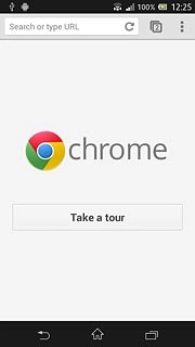 Press the address bar at the top of the display.