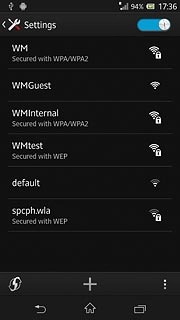 Press the required Wi-Fi network.Follow the instructions on the display to select security settings, if required.