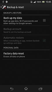 Press Factory data reset.