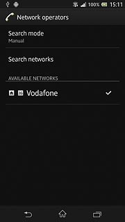Your phone will search for networks within range.Press Search mode.