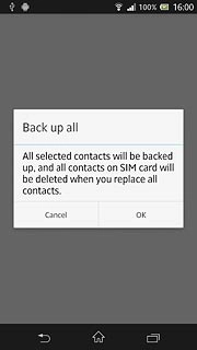 Press OK.After a moment the contacts are copied.