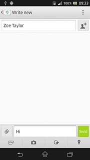 Press the attachment icon.Select one of the following options:Insert picture, go to 4a.Insert video clip, go to 4b.Insert audio file, go to 4c.