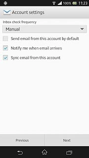 Press the drop down list below Inbox check frequency.