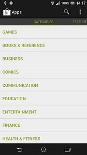 To search by category:Press CATEGORIES at the top of the display.Go to the required category.