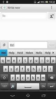Press the required word to insert it.
