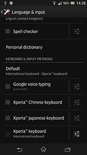 Press the settings icon next to Xperia™ keyboard.