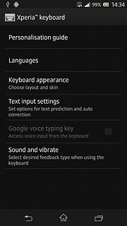 Press Text input settings.