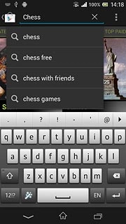 Key in the name of the required app and press enter.