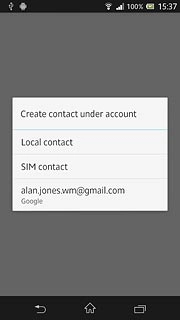 Press Local contact, SIM contact or the required email account.