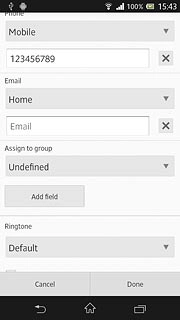 Press Email and key in the required email address.