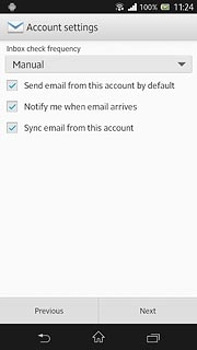 Press Notify me when email arrives to turn the function on or off.