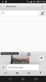 A picture message containing the picture or video clip is created.Press To.