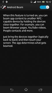 When the indicator turns blue, Android Beam is turned on.