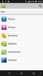 Press one of the following search options:Places
