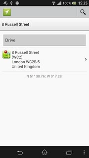 Information about the selected destination is displayed.Press Drive.