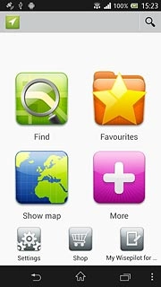 Press the search icon at the top of the display.