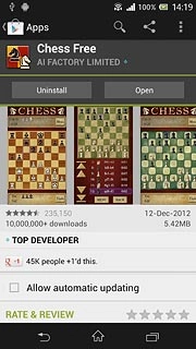 Follow the instructions on the display to download and install the app.Press the home icon to return to standby mode.
