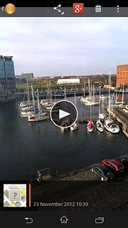 Press the return icon the necessary number of times to return to the list of pictures and video clips.