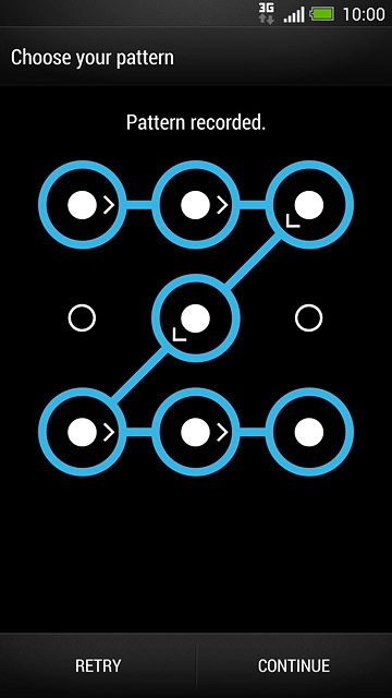 Press CONTINUE.Repeat the selected phone lock code to confirm.