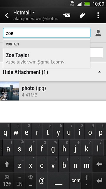 Press the required contact.Write subject and text for your email message.
