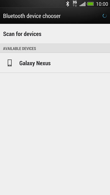 Your phone now searches for devices and after a moment, a list of Bluetooth devices within range is displayed.Press the required Bluetooth device.The file is sent.