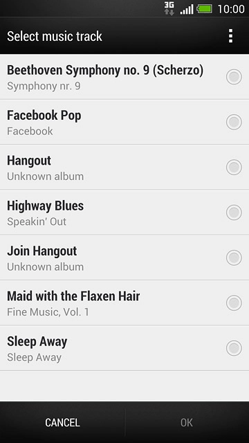 Press the required audio file.