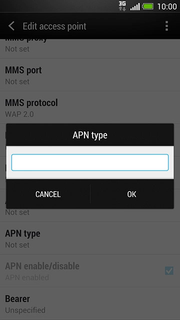 Key in default and press OK.