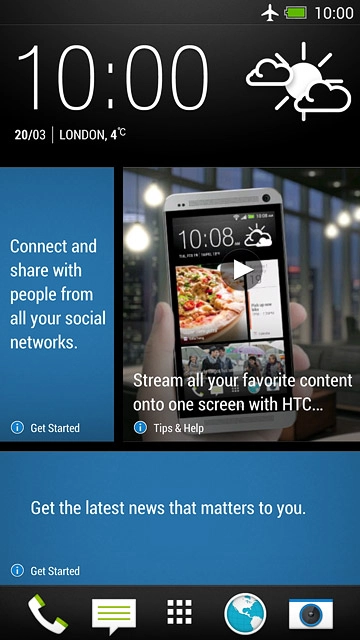 The flight mode icon shows that flight mode is turned on.Further information:Turn flight mode on or off
