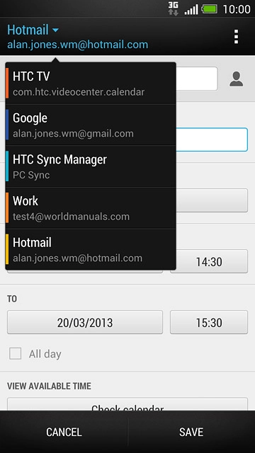 Press the required calendar.