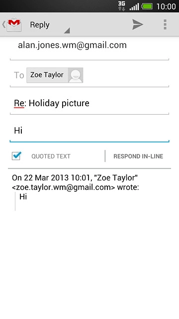 Write the required text and press the send icon.