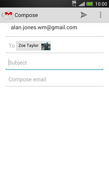 Press Subject and key in a subject.