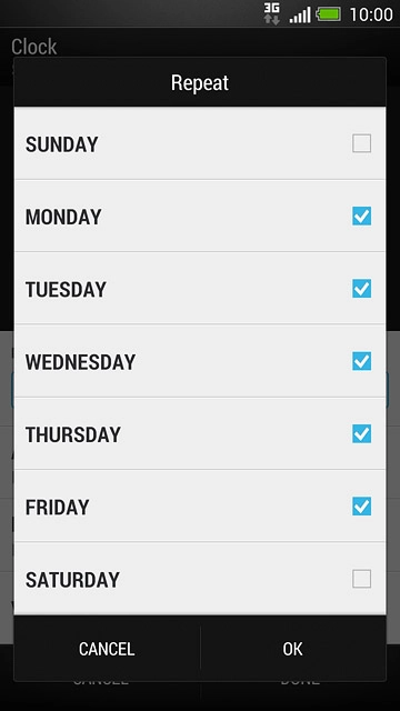 Press the required days.