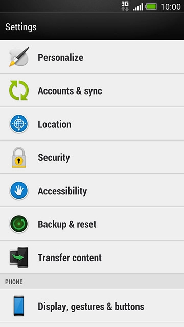 Press Display, gestures & buttons.
