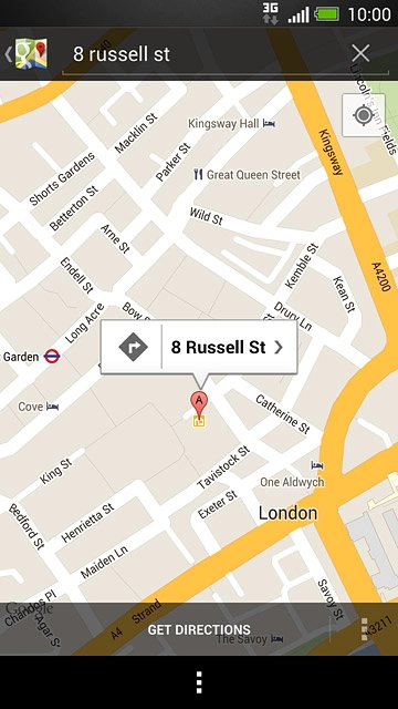 Press the field above the destination.