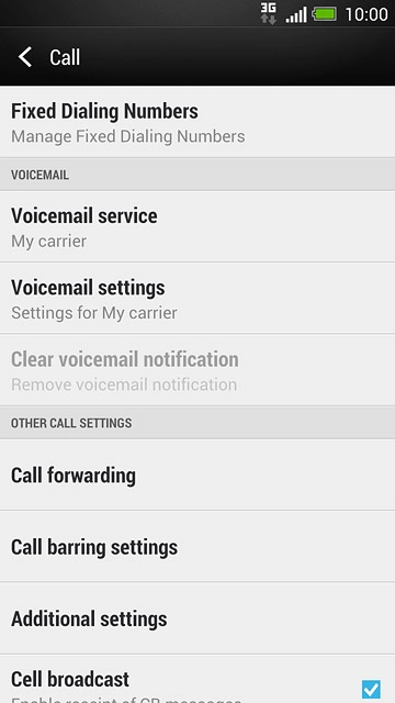 Press Voicemail settings.