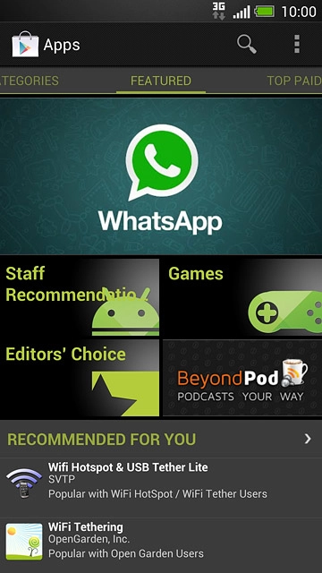 Press the menu icon.