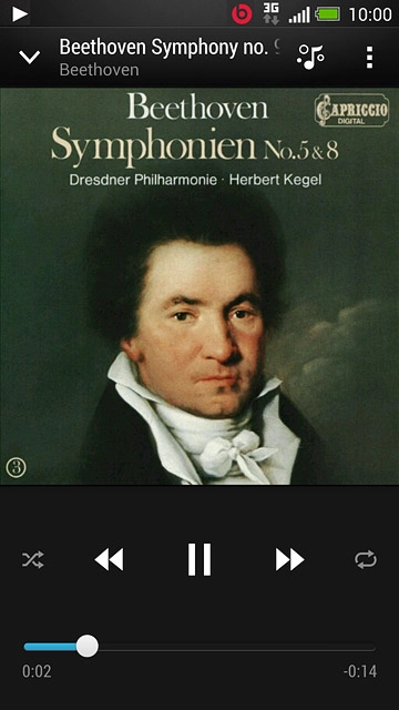 Press the shuffle icon to turn the function on or off.